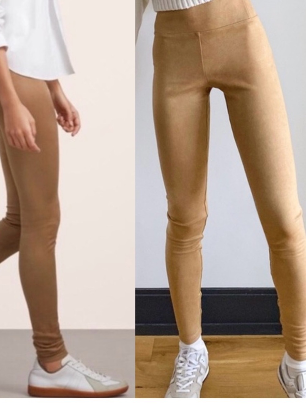 Wilfred Faux-Suede High-Waist Leggings - Tan Medium